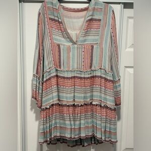 Striped Bohemian Maxi Dress EUC